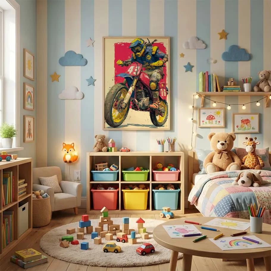 43 Numaralı Yamaha Motokros Posteri 