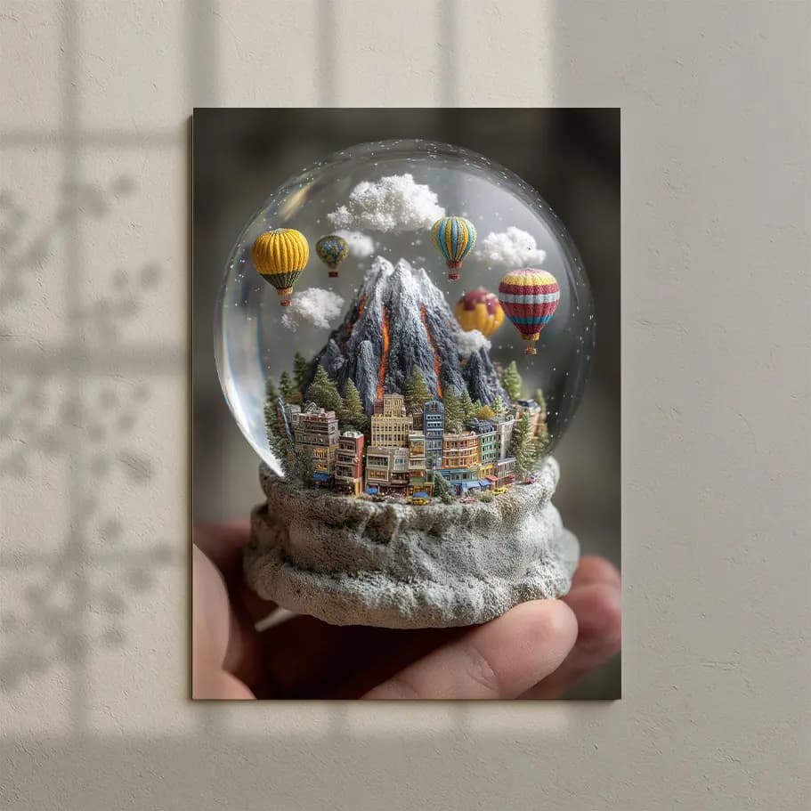Balonlu Şehir ve Volkan Kar Küresi