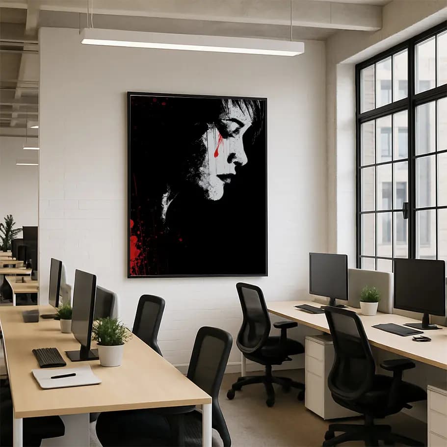 Kırmızı Gözyaşı Kadın Portresi