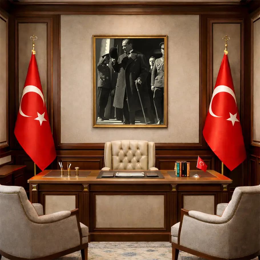 Atatürk Poster | Siyah Beyaz Nostaljik Fotoğraf