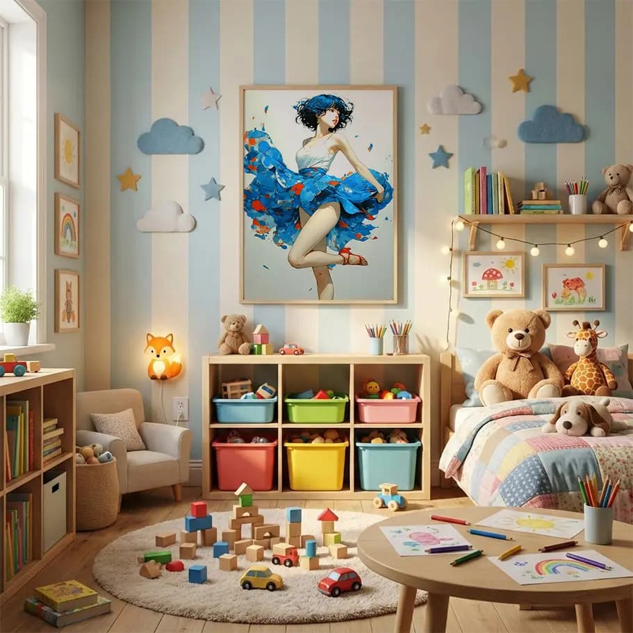 Mavi Elbiseli Kadın Posteri