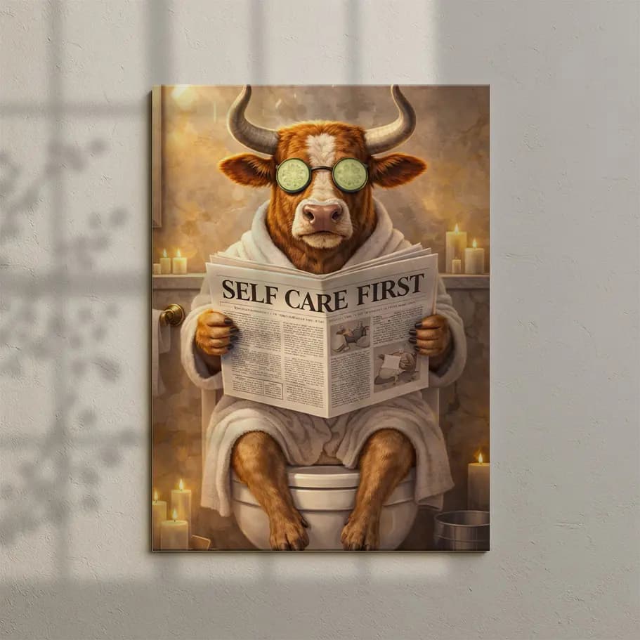 Self Care First Spa Keyfi Yapan Boğa Poster