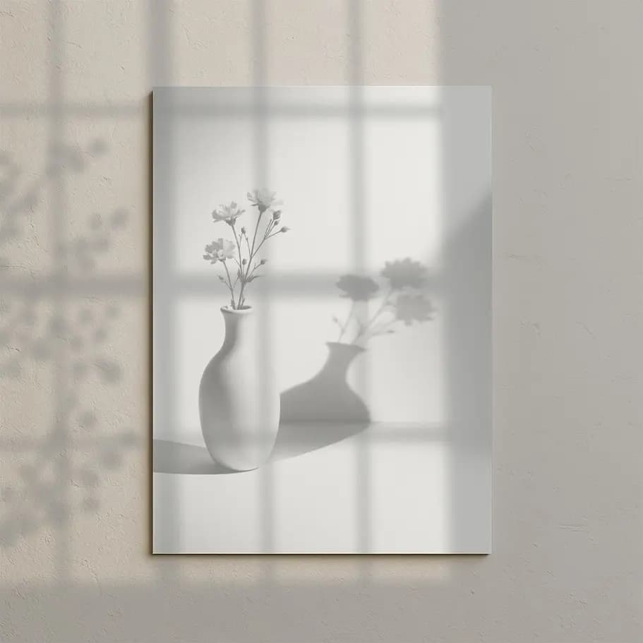 Siyah Beyaz Vazo Çiçek Posteri