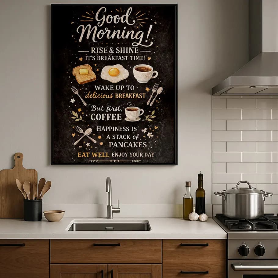 Kahvaltı ve Kahve Mutfak Posteri 