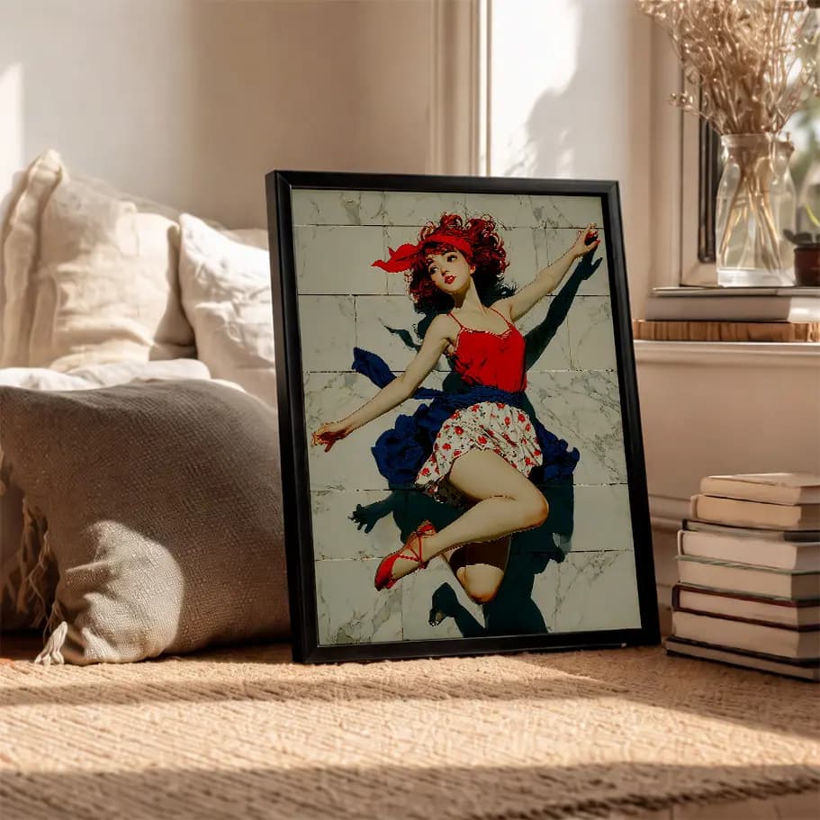 Retro Kadın İllüstrasyon Posteri 