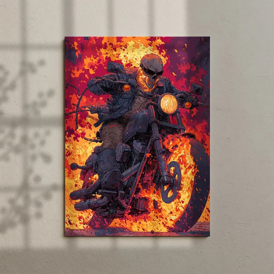 Alevli Kuru Kafa Motorcu Poster