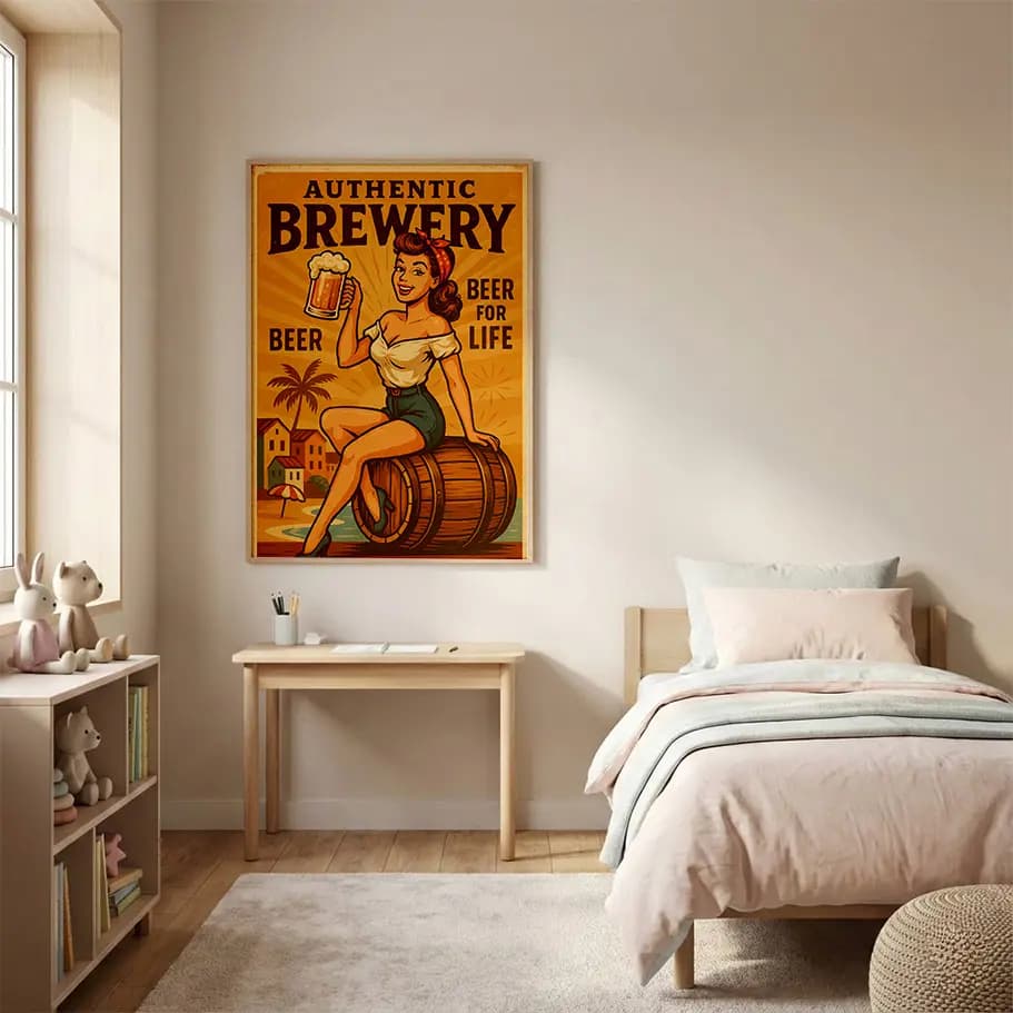 Retro Bira Fabrikası Posteri