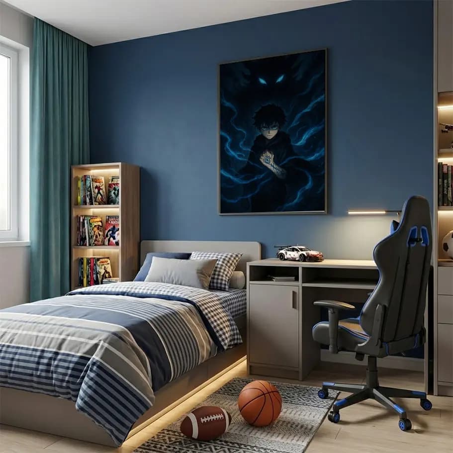 Karanlık Mavi Aura Anime Posteri