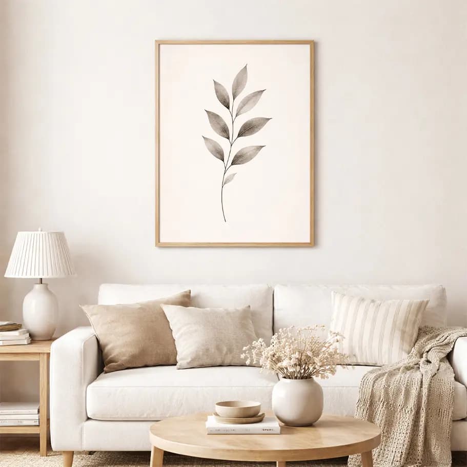 Yaprak Dal İllüstrasyonu Duvar Posteri