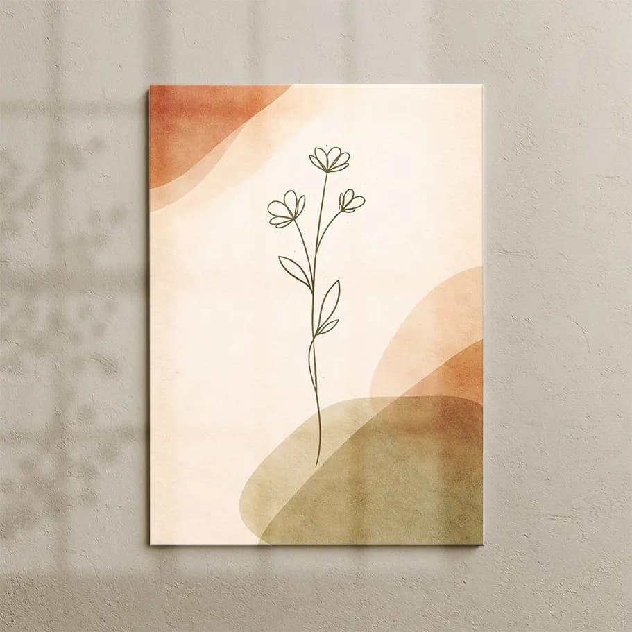 Boho Minimal Çiçek Line Art Poster