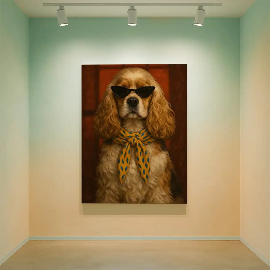 Fularlı Cocker Köpek Posteri