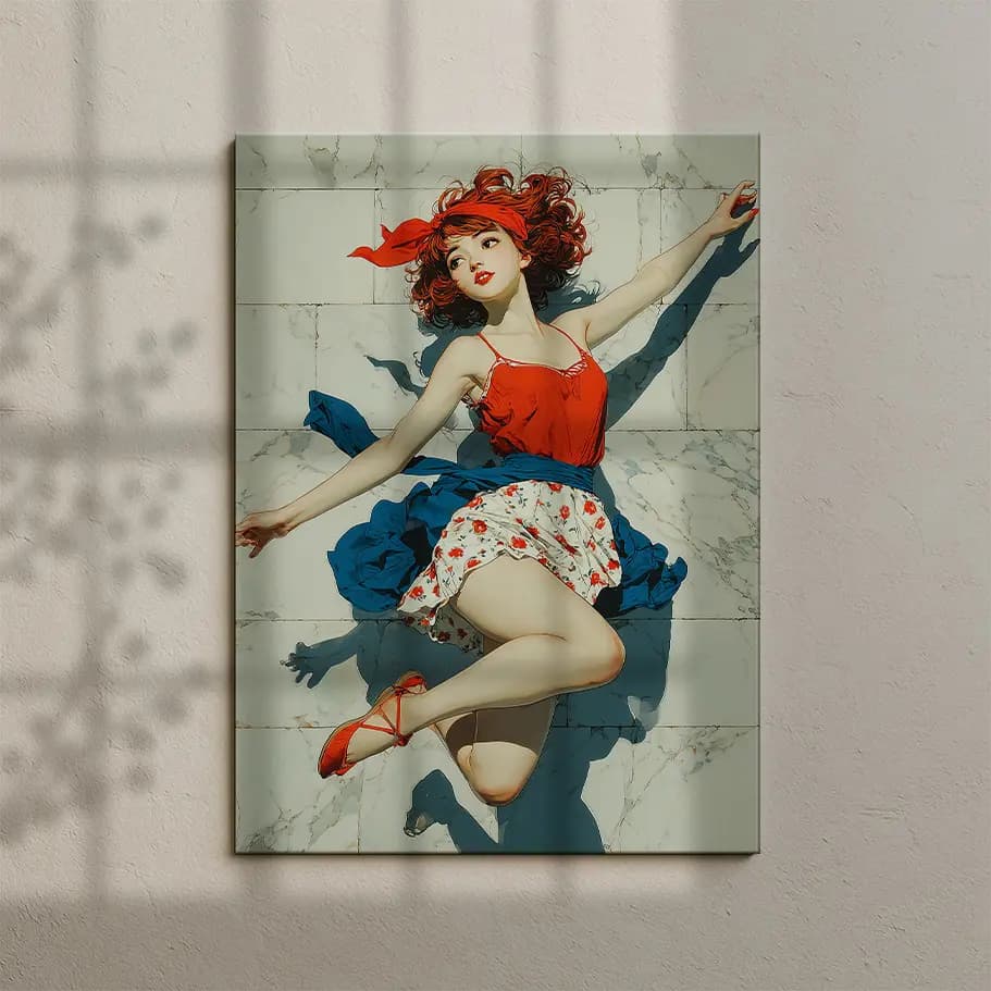 Retro Kadın İllüstrasyon Posteri 