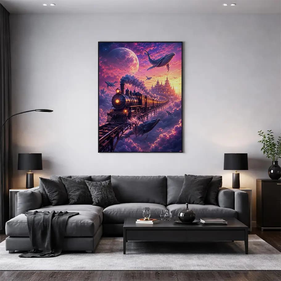 Gökyüzünde Balinalı Tren Posteri