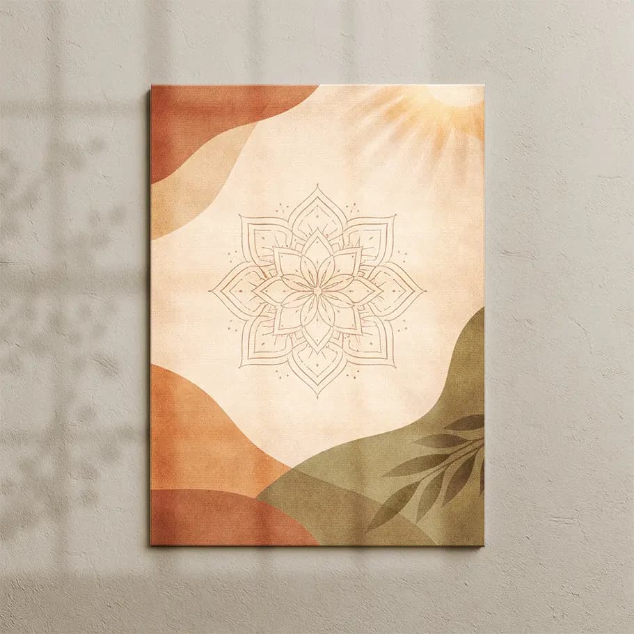 Modern Toprak Tonları Mandala Tablo Tasarımı