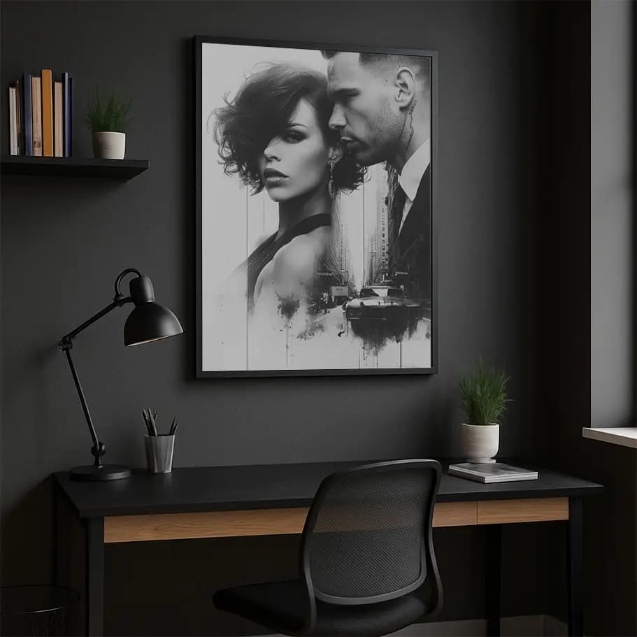 Siyah Beyaz Noir Çift Poster