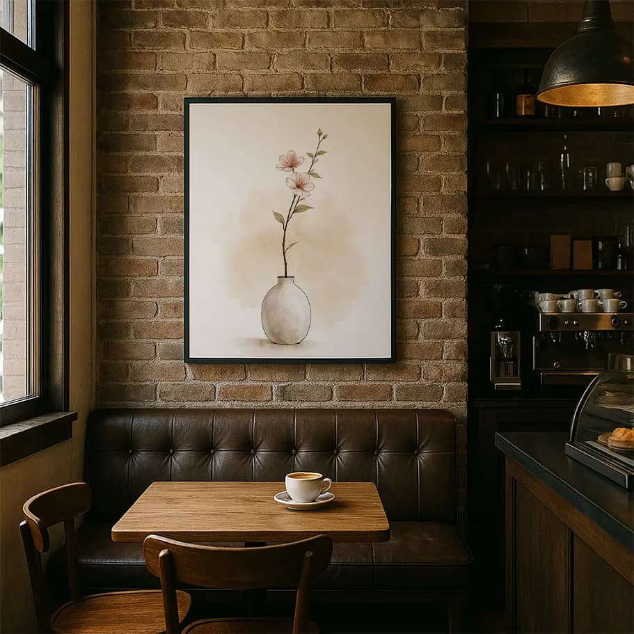 Minimal Suluboya Vazo Çiçek Poster