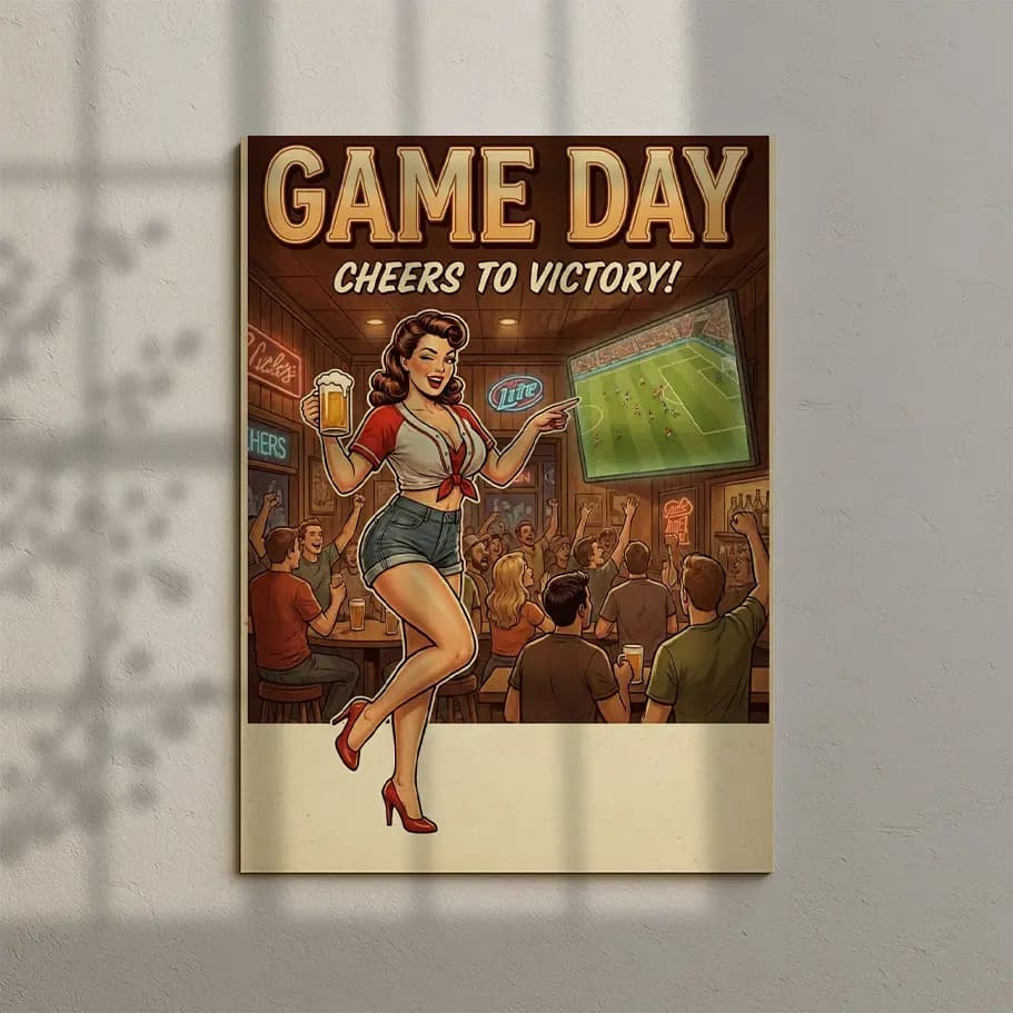 Game Day Retro Bar Posteri