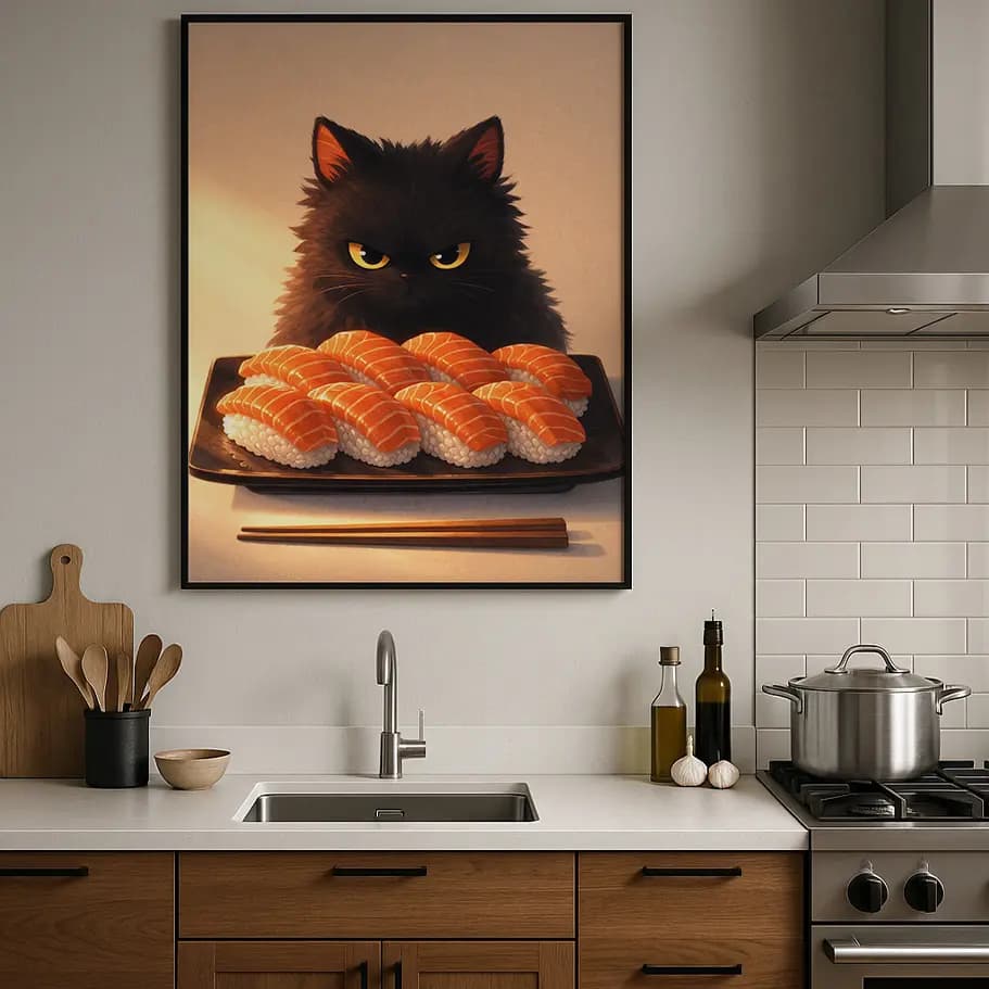 Siyah Kedi ve Suşi Posteri