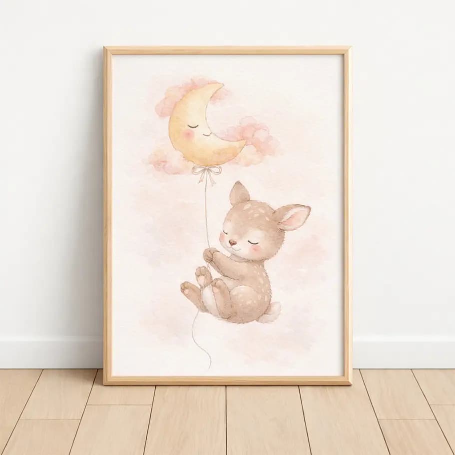 Ay Balonlu Yavru Geyik Poster