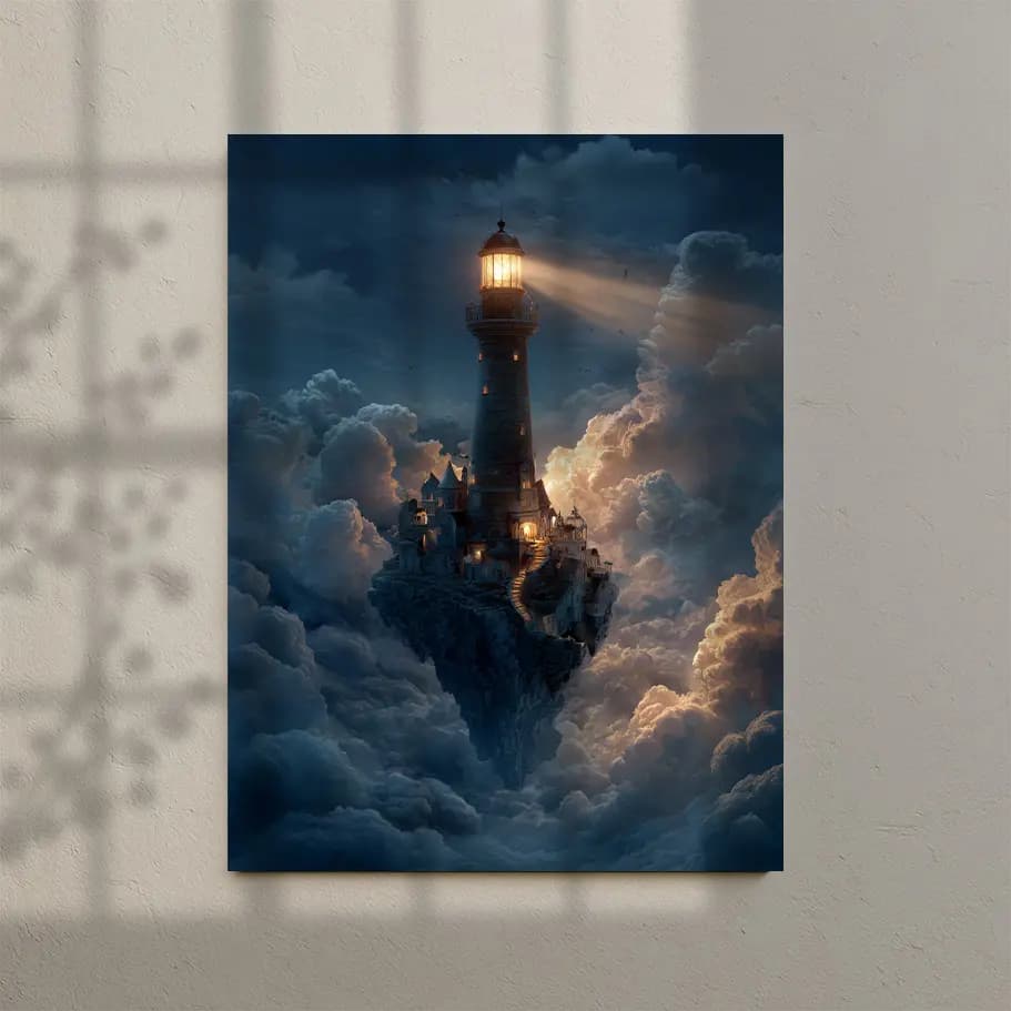 Bulutlar Arasında Deniz Feneri Poster