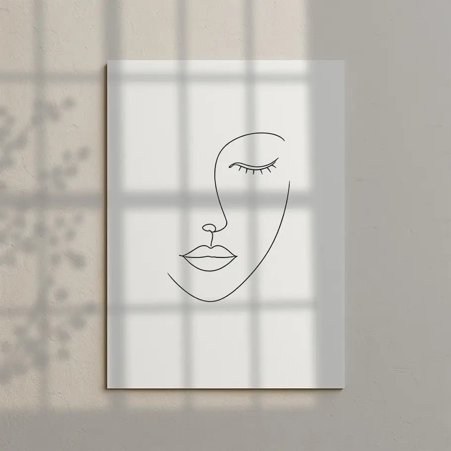 Minimal Line Art Yüz Poster