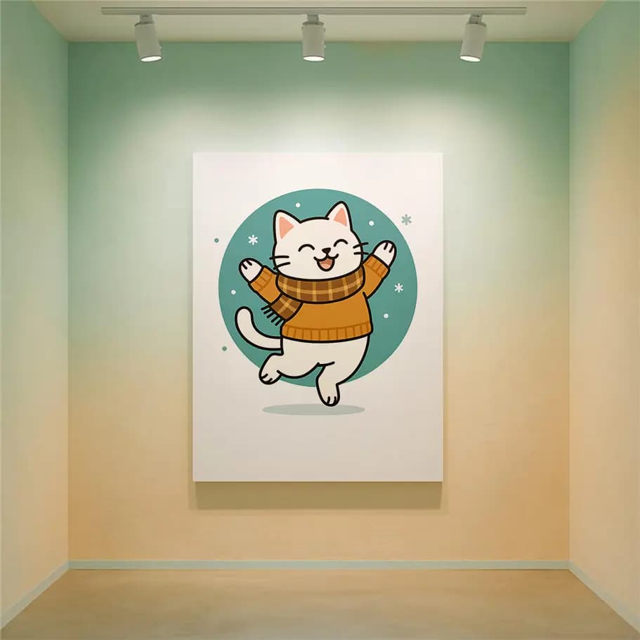 Sevimli Çizgi Kedi Posteri