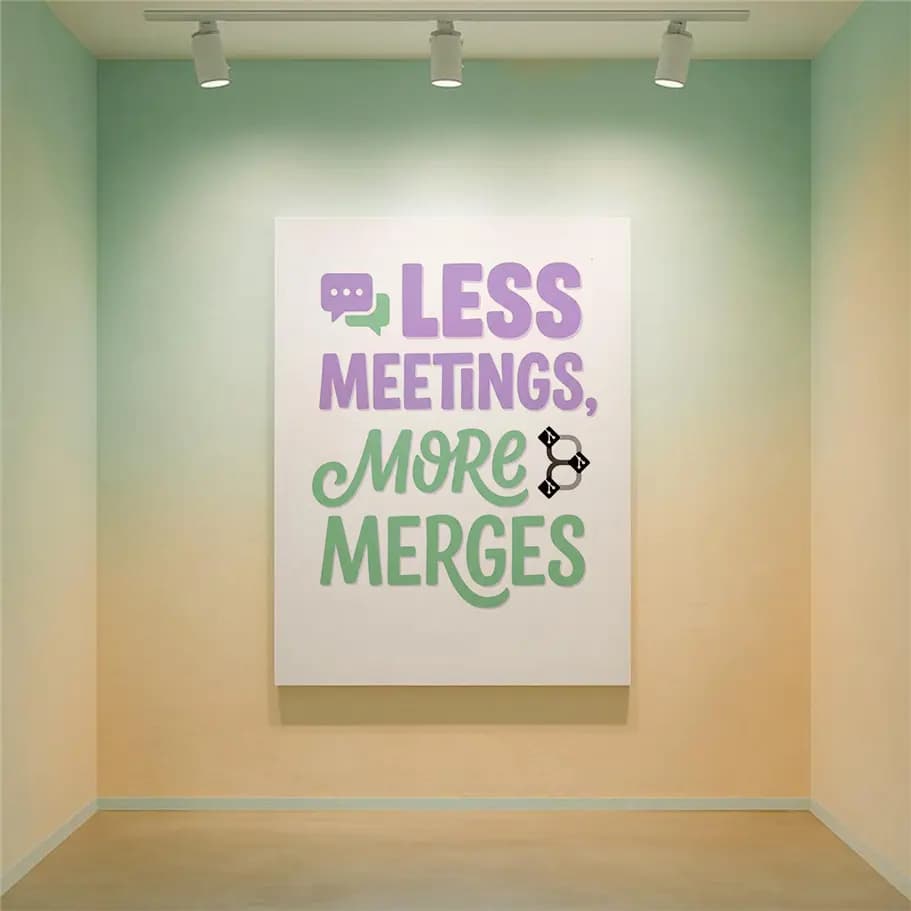 Less Meetings More Merges Poster