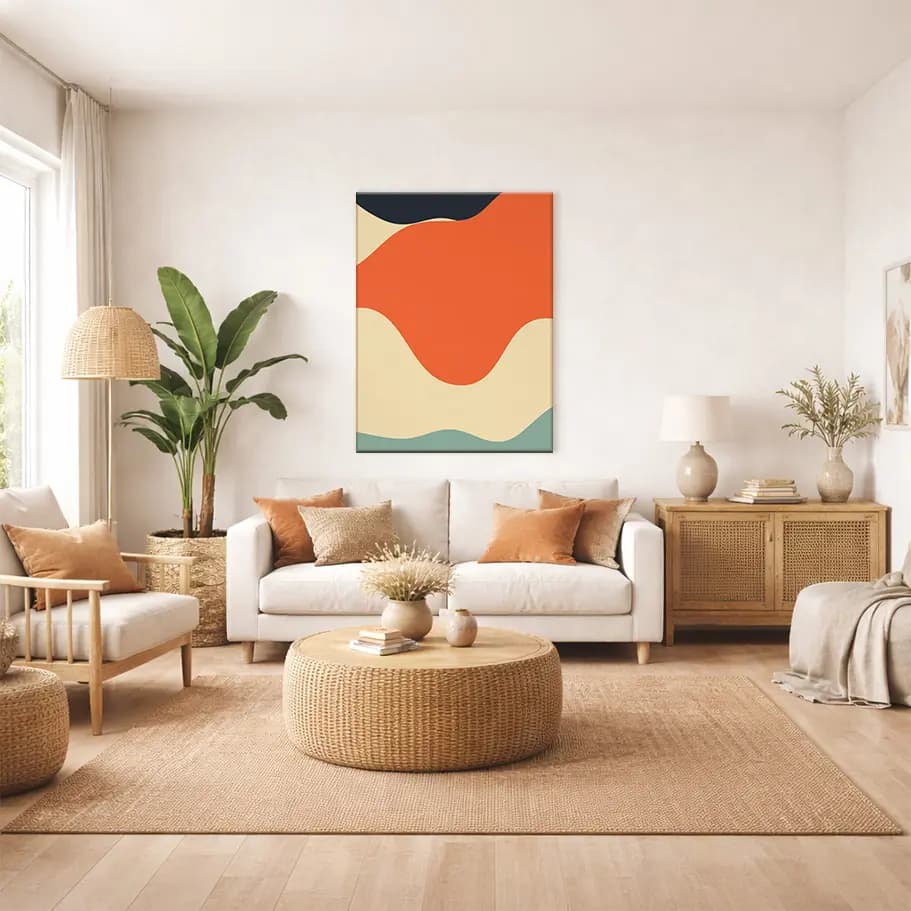 Turuncu Organik Formlar Soyut Retro Poster
