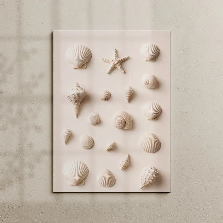 Minimal Deniz Kabukları Posteri