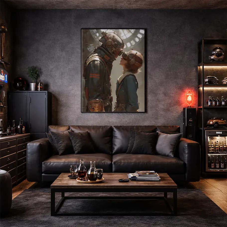 Steampunk Sevgili İllüstrasyon Poster