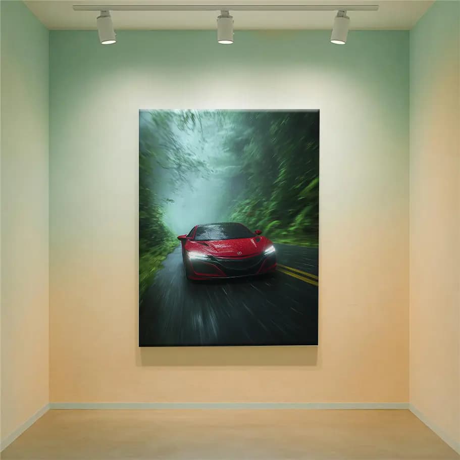 Kırmızı Süper Spor Araba Poster