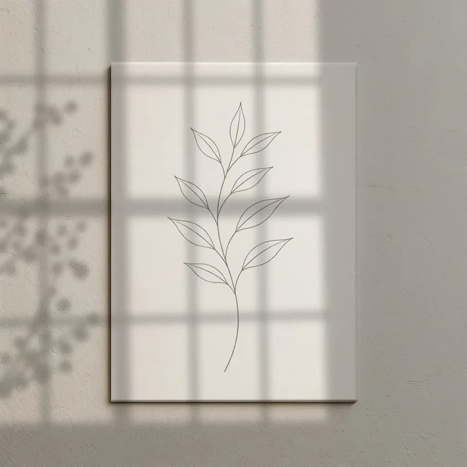 Minimal Yaprak Line Art Poster