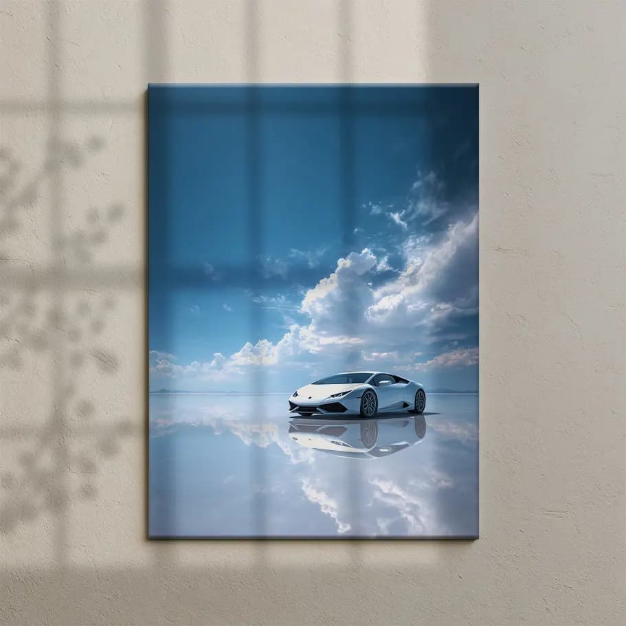 Beyaz Süper Spor Araba Poster