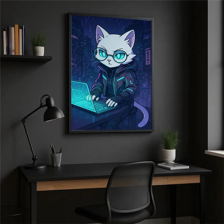 Yazılımcı Kedi Posteri