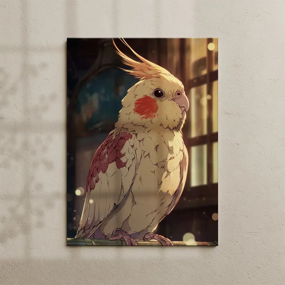 Sultan Papağanı Poster – Sıcak Gün Işığında Estetik İllüstrasyon