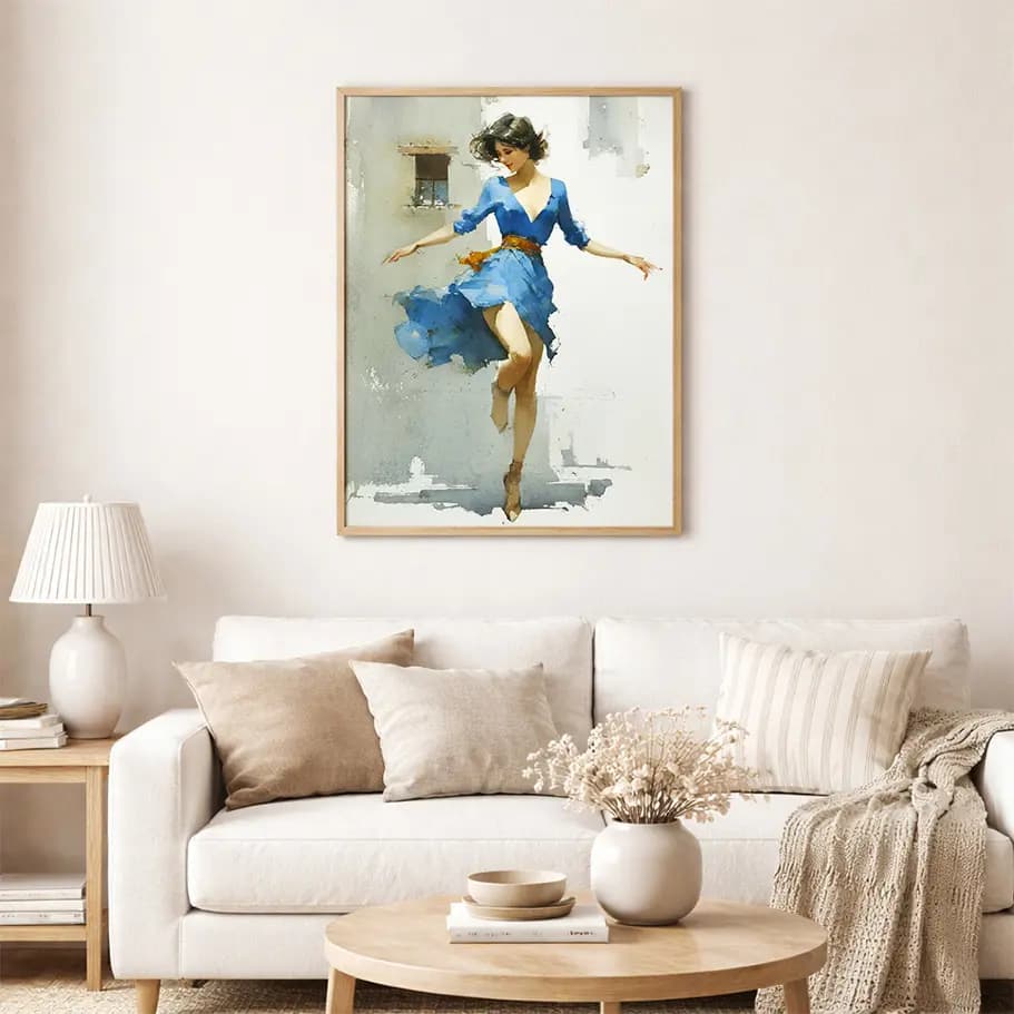 Suluboya Kadın Figürü Posteri