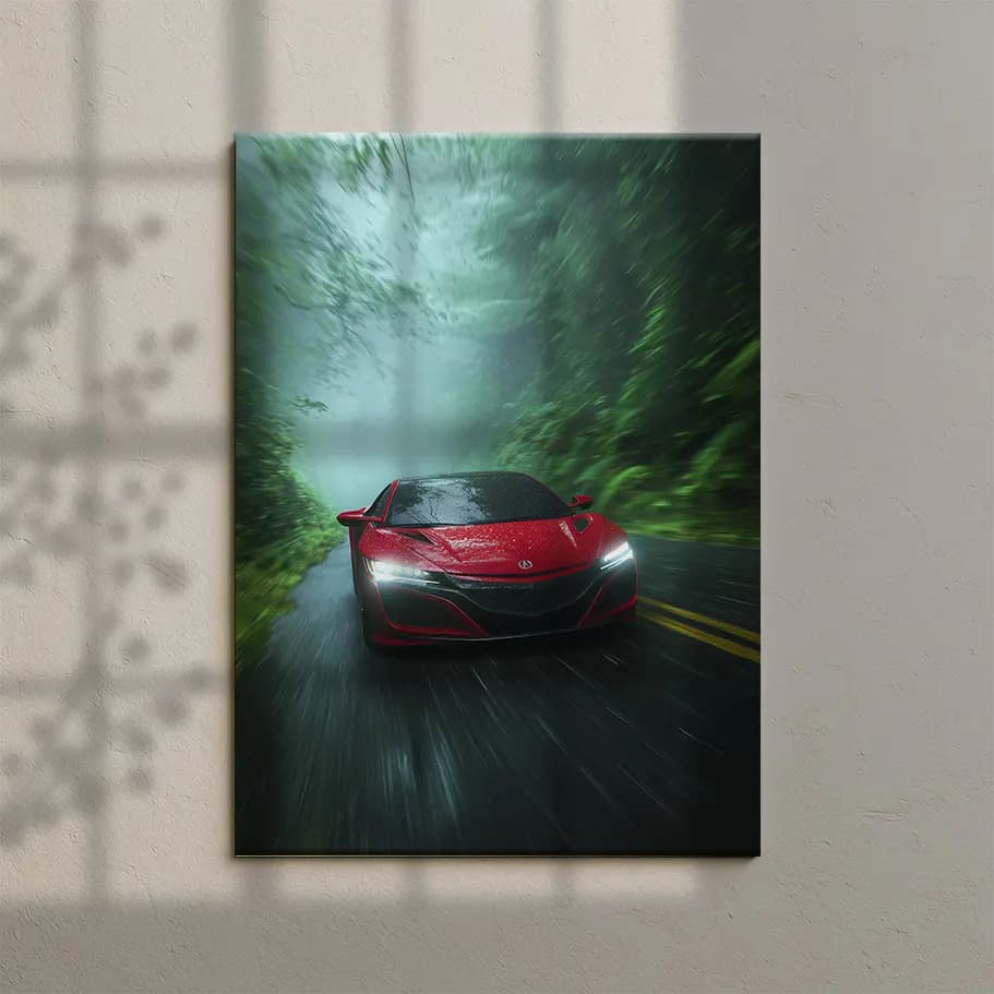 Kırmızı Süper Spor Araba Poster