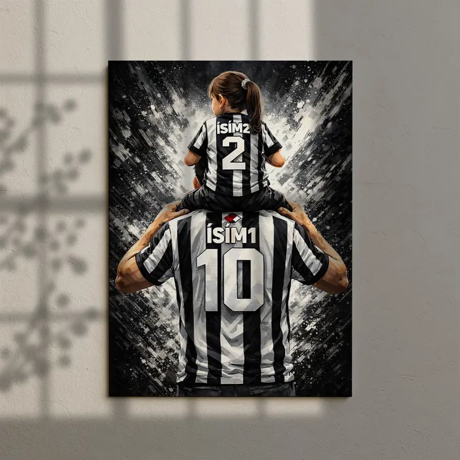 Kişiye Özel Beşiktaş Baba Çocuk Taraftar Poster