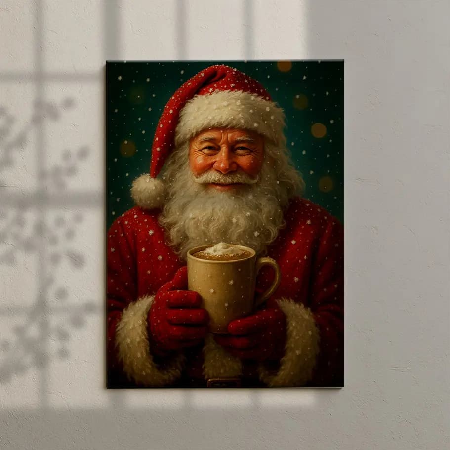 Kahve İçen Noel Baba Posteri