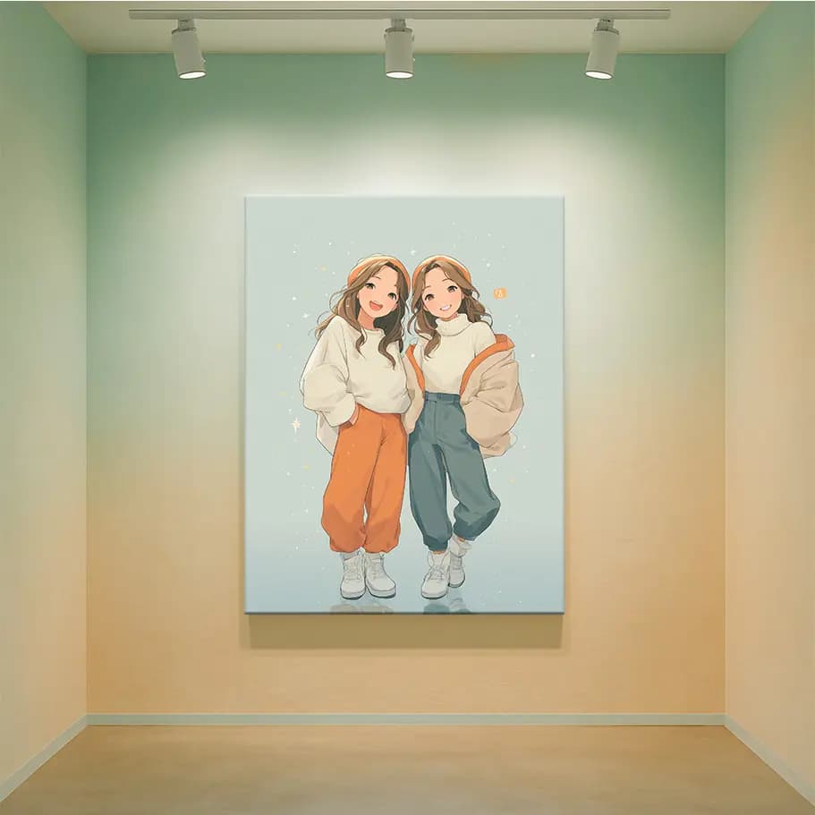 İkizler Burcu Poster Tasarımı | Modern İllüstrasyon Duvar Dekoru