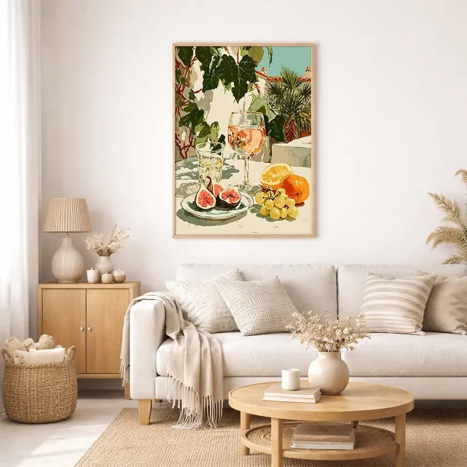 İncir, Üzüm ve Şarap Temalı Yaz Posteri