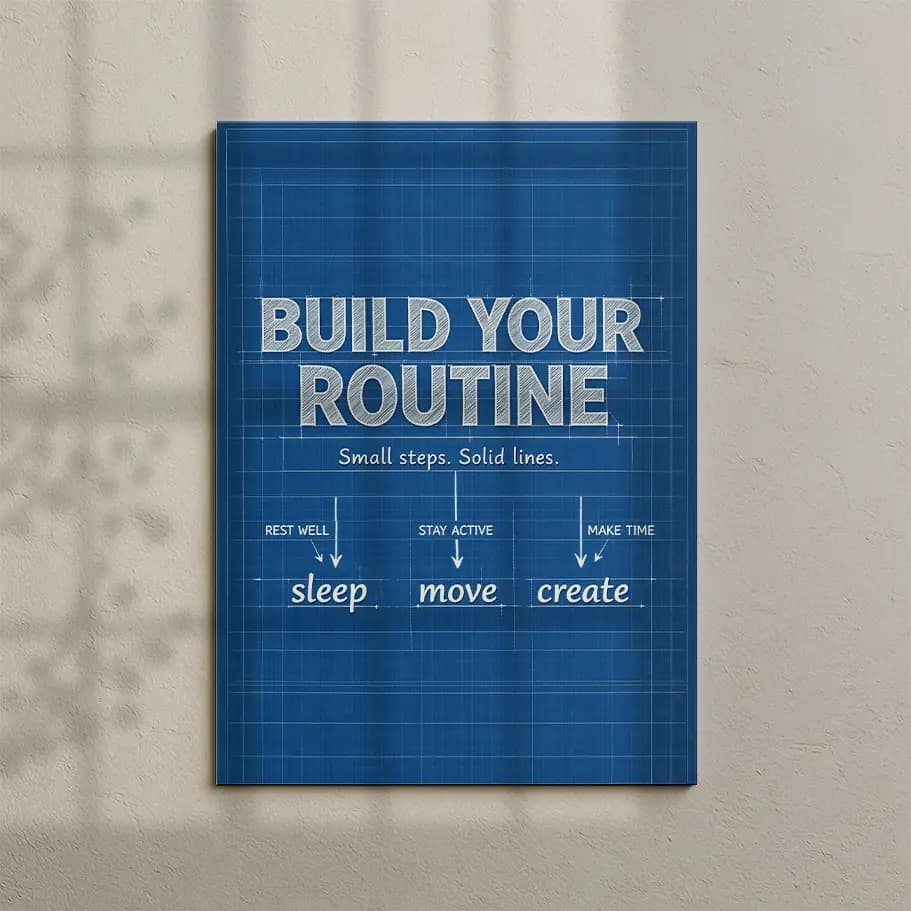 Build Your Routine Motivasyon Posteri