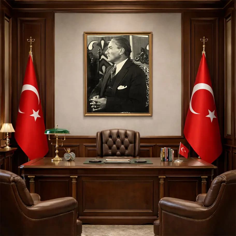 Mustafa Kemal Atatürk Klasik Profil Poster (Siyah Beyaz)