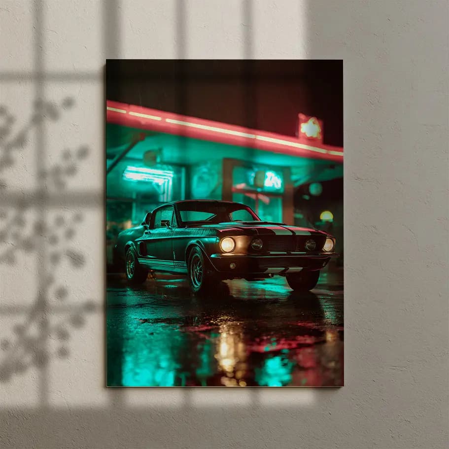 Klasik Mustang Tarzı Araba Posteri