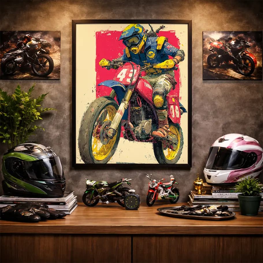 43 Numaralı Yamaha Motokros Posteri 