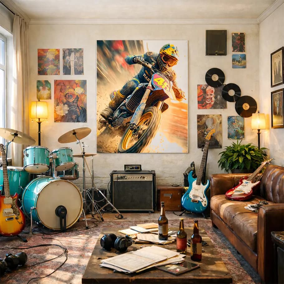 Yamaha Yarış Motoru Posteri