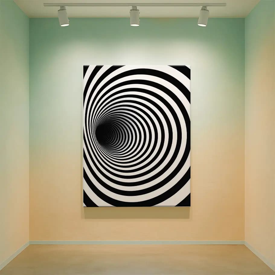 Siyah Beyaz Spiral Poster