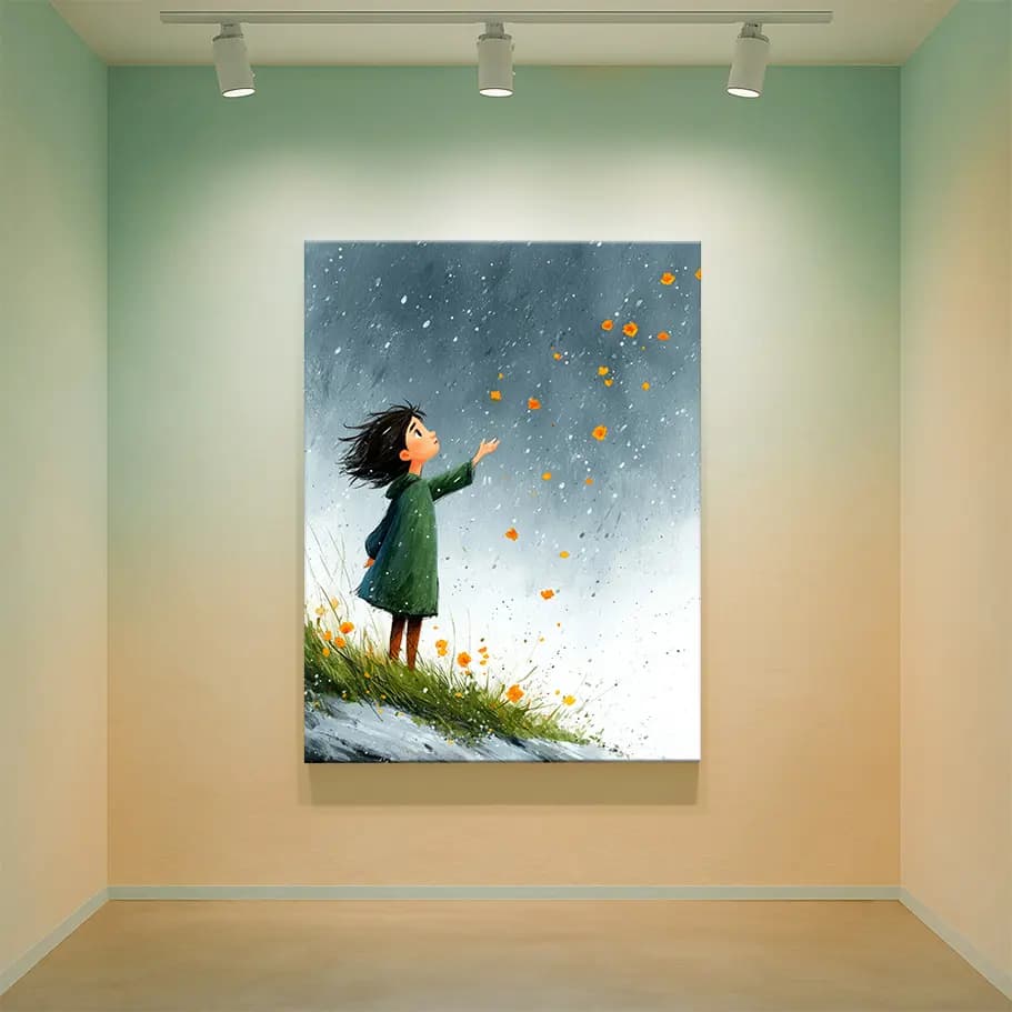 Rüzgarın Taşıdığı Bahar – Suluboya Çocuk Posteri