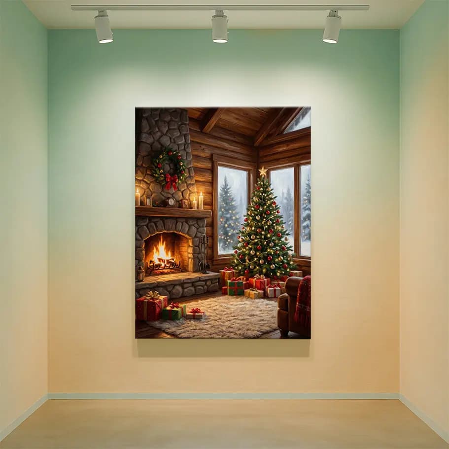 Sıcacık Şömineli Yılbaşı Evi – Noel Ağacı