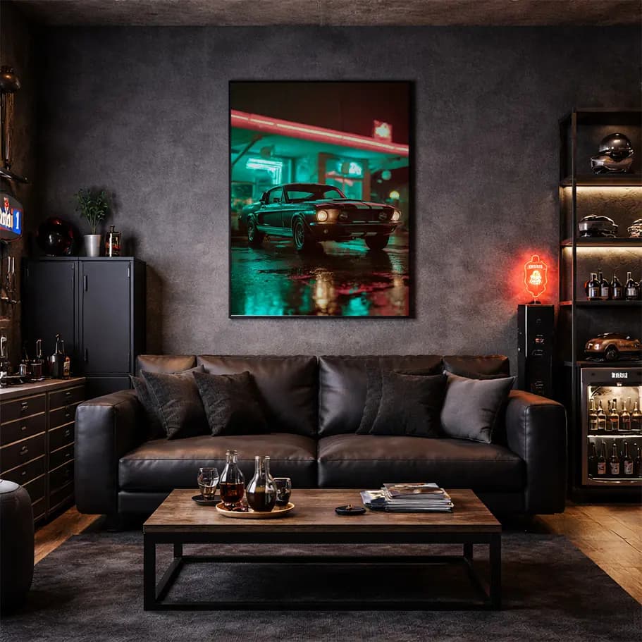 Klasik Mustang Tarzı Araba Posteri